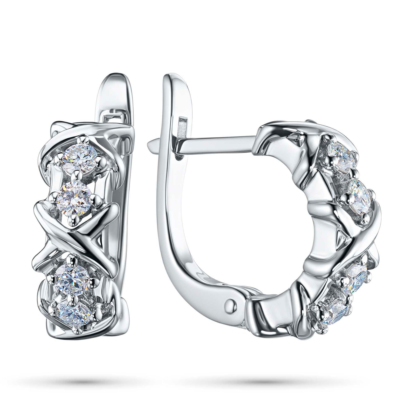 Sterling Silver Earrings with Lab-Created Diamonds 0.280 CT.TW