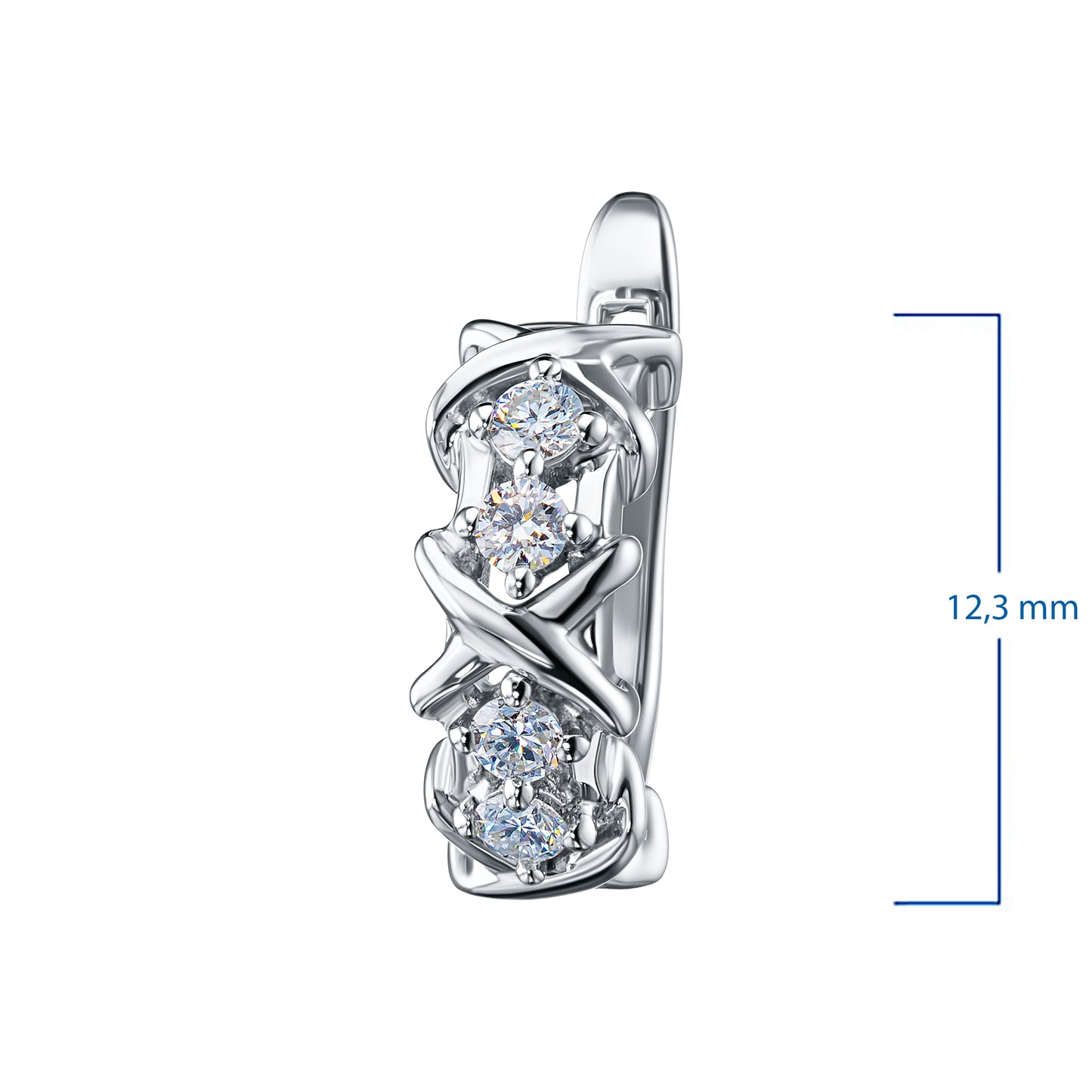 Sterling Silver Earrings with Lab-Created Diamonds 0.280 CT.TW