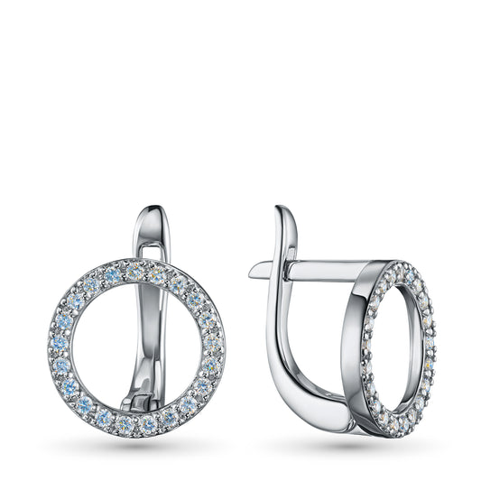 Sterling Silver Earrings with Lab-Created Diamonds 0.250 CT.TW