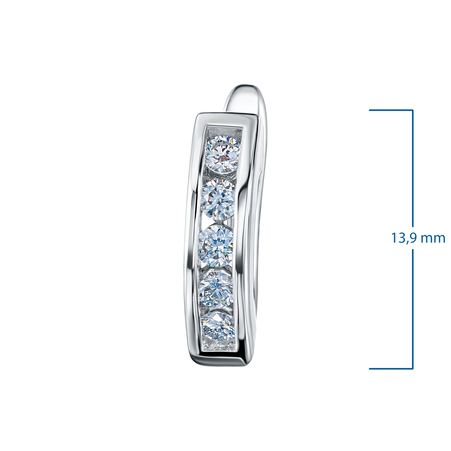 Sterling Silver Earrings with Lab-Created Diamonds 0.600 CT.TW