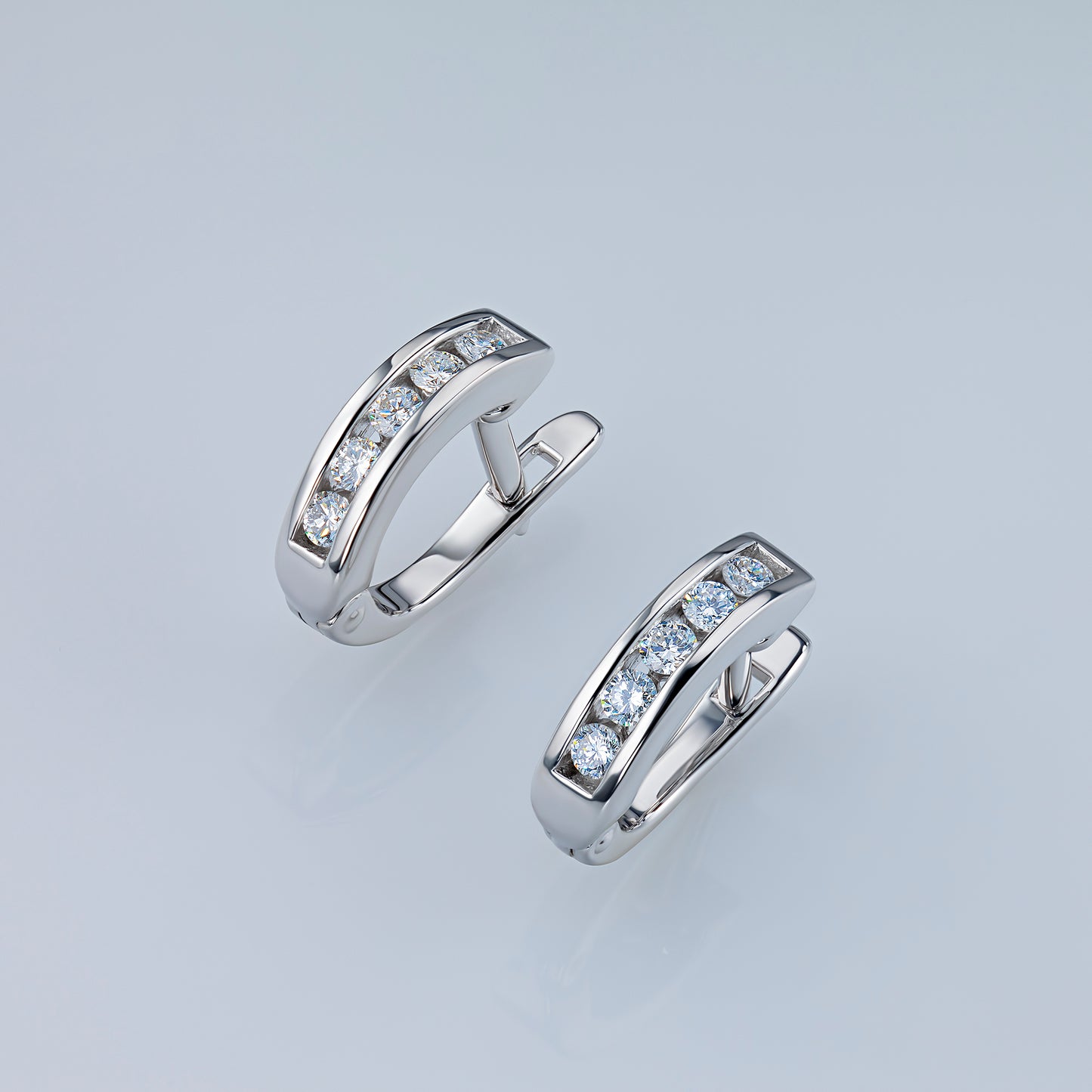 Sterling Silver Earrings with Lab-Created Diamonds 0.600 CT.TW