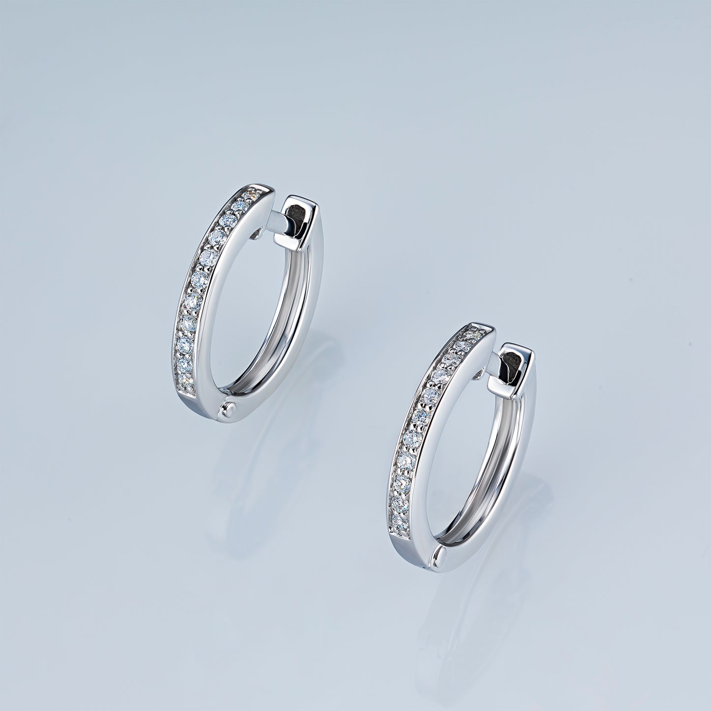 Sterling Silver Earrings with Lab-Created Diamonds 0.130 CT.TW