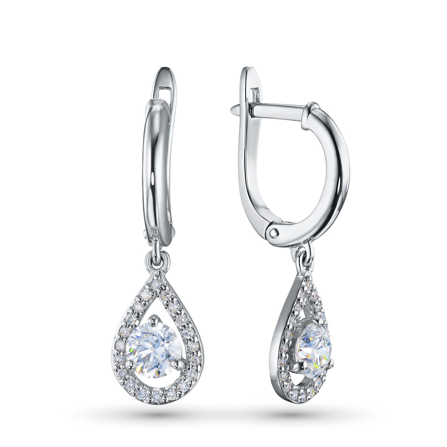 Sterling Silver Earrings with Lab-Created Diamonds 0.550 CT.TW