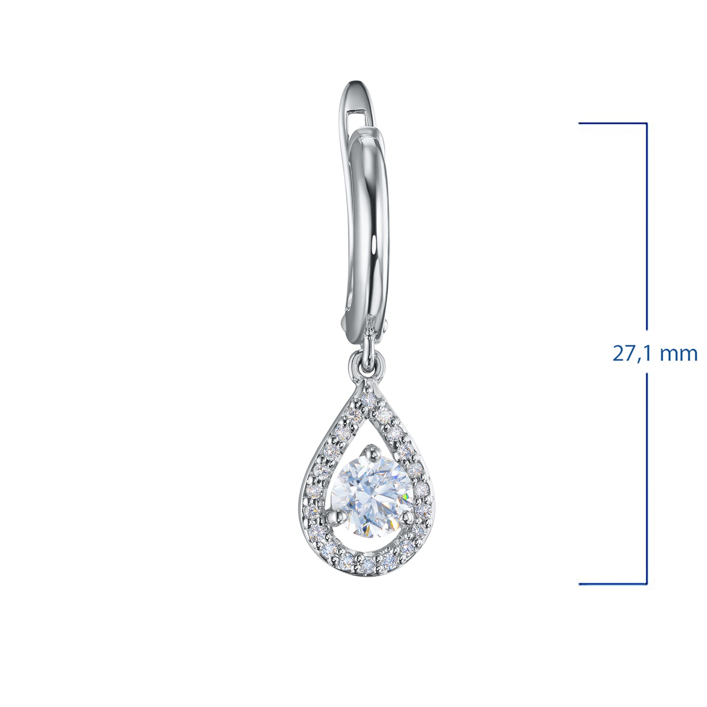 Sterling Silver Earrings with Lab-Created Diamonds 0.550 CT.TW