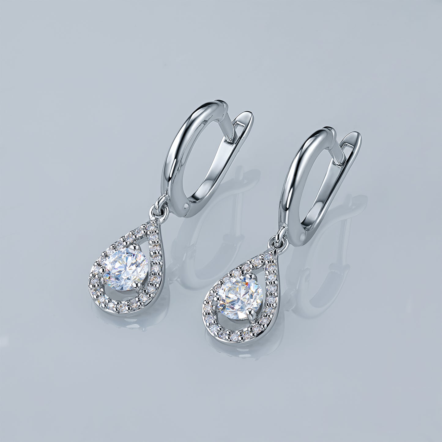 Sterling Silver Earrings with Lab-Created Diamonds 0.550 CT.TW