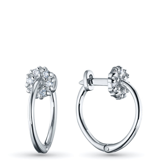 Sterling Silver Earrings with Lab-Created Diamonds 0.140 CT.TW