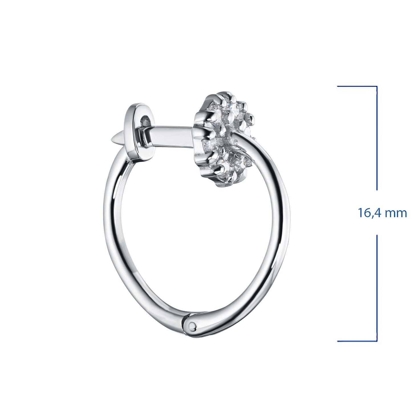 Sterling Silver Earrings with Lab-Created Diamonds 0.140 CT.TW