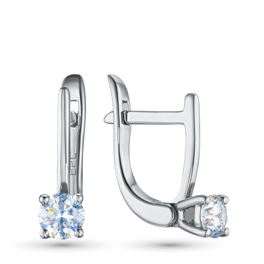 Sterling Silver Earrings with Lab-Created Diamonds 0.550 CT.TW