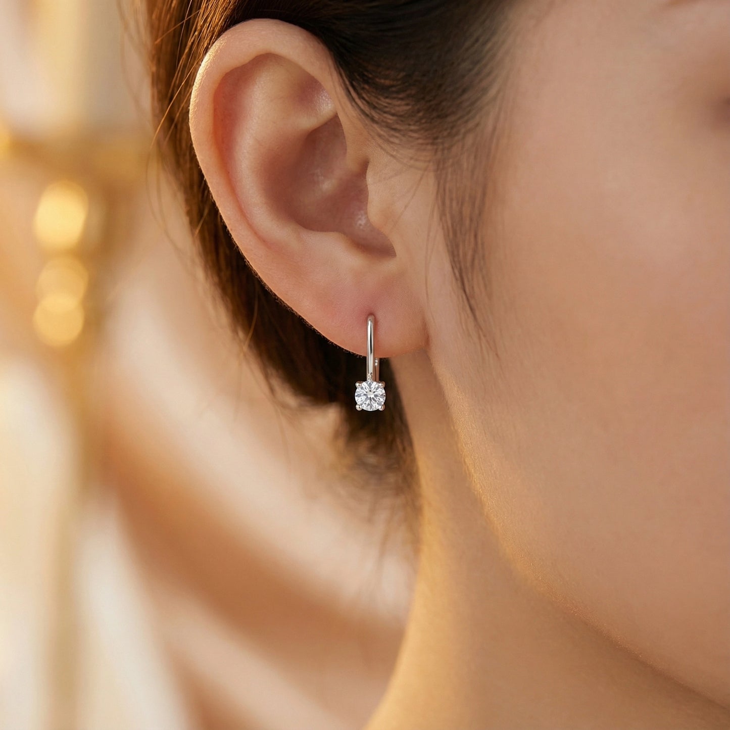 Sterling Silver Earrings with Lab-Created Diamonds 0.550 CT.TW