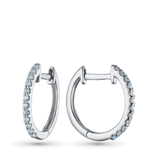 Sterling Silver Earrings with Lab-Created Diamonds 0.140 CT.TW