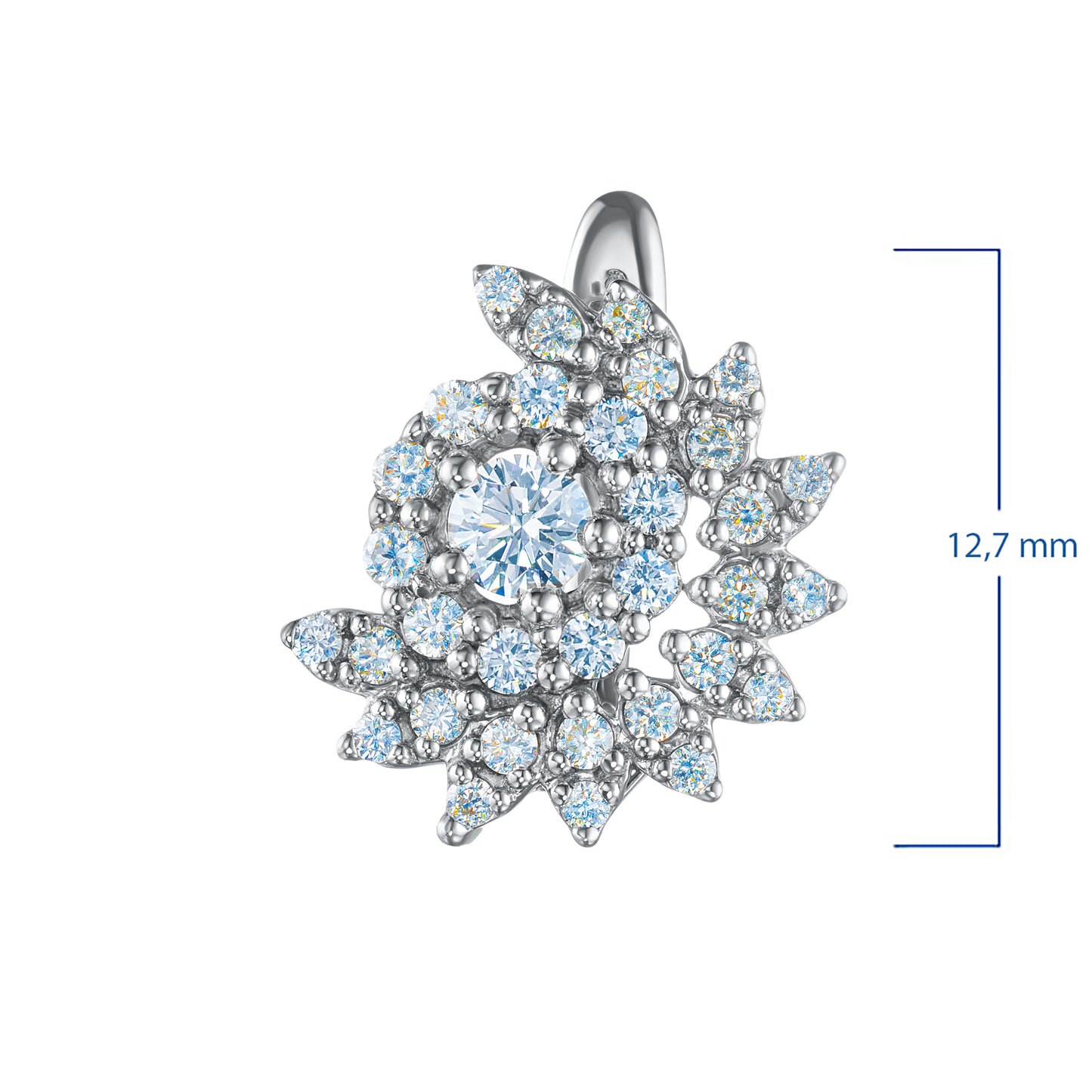 Sterling Silver Earrings with Lab-Created Diamonds 0.950 CT.TW