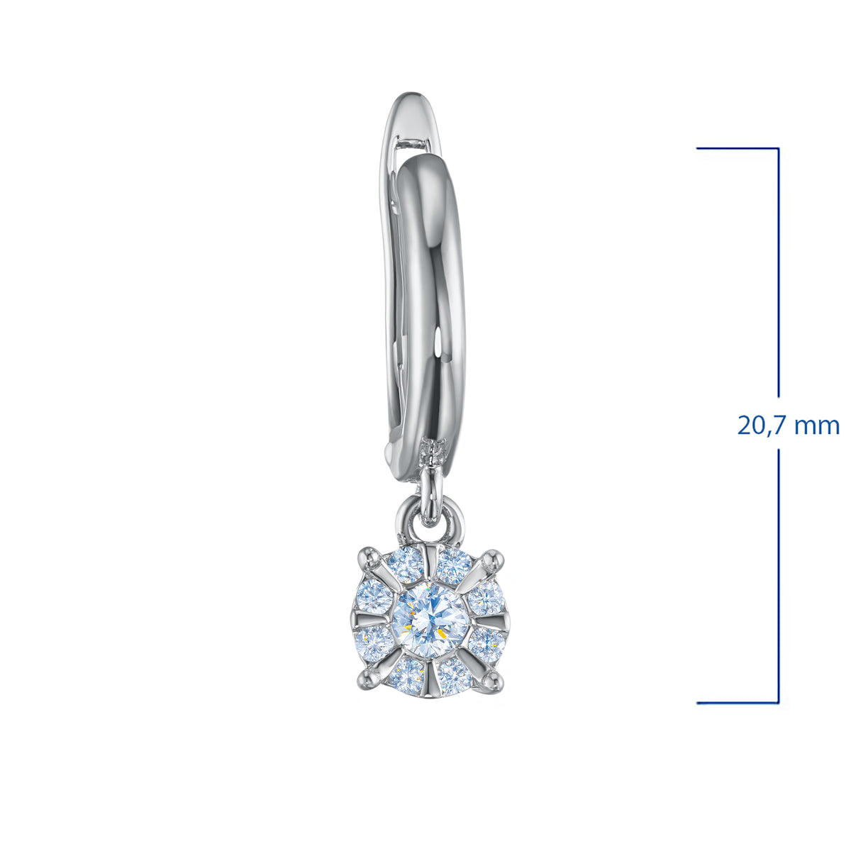 Sterling Silver Earrings with Lab-Created Diamonds 0.480 CT.TW