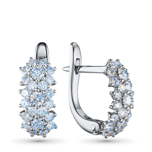 Sterling Silver Earrings with Lab-Created Diamonds 0.450 CT.TW