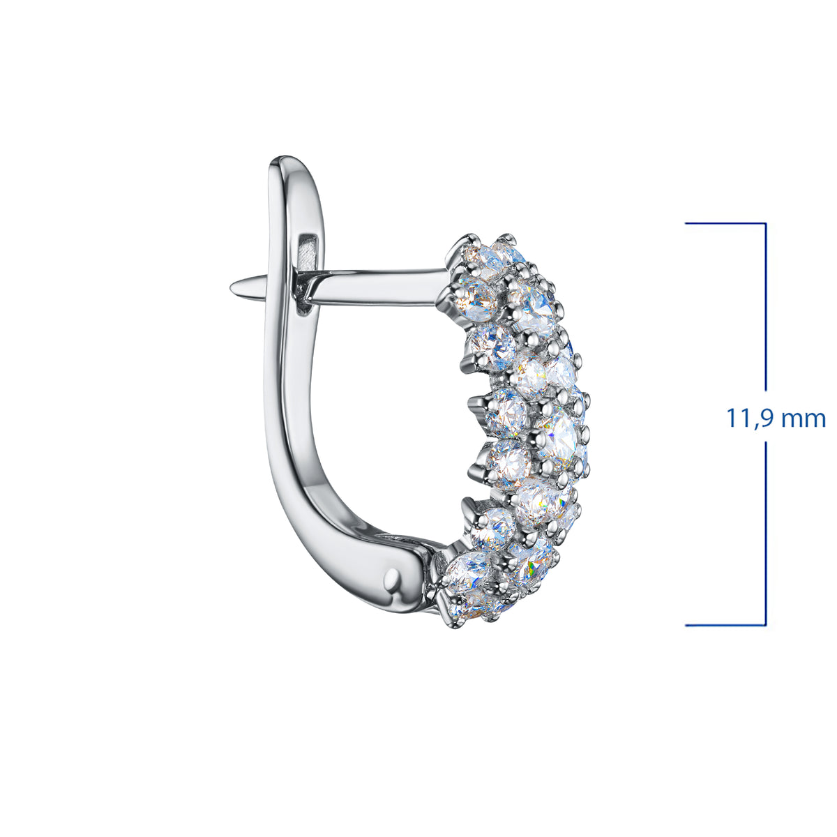 Sterling Silver Earrings with Lab-Created Diamonds 0.450 CT.TW