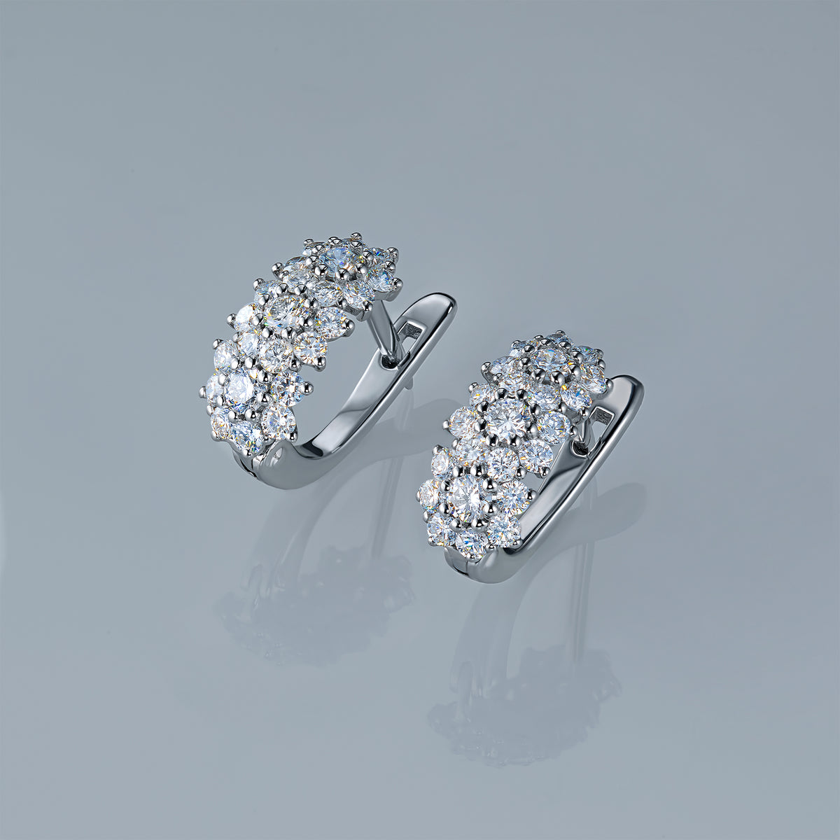 Sterling Silver Earrings with Lab-Created Diamonds 0.450 CT.TW