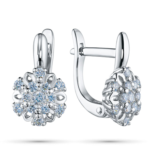 Sterling Silver Earrings with Lab-Created Diamonds 9.830 CT.TW