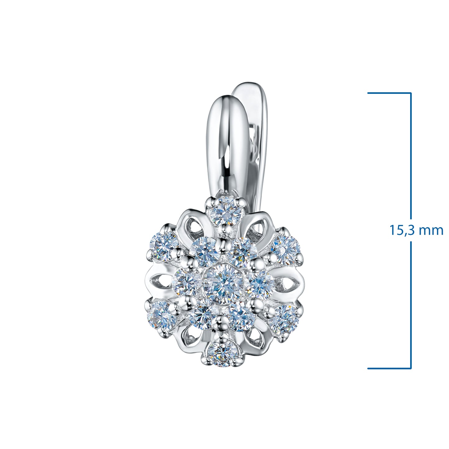 Sterling Silver Earrings with Lab-Created Diamonds 9.830 CT.TW