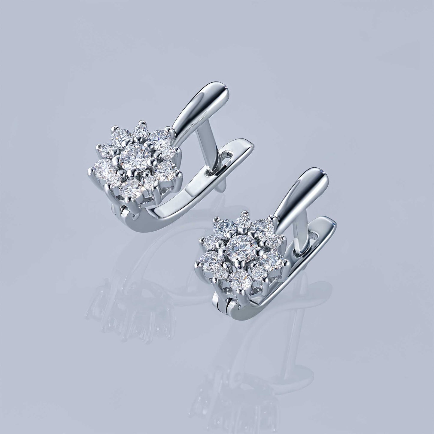 Sterling Silver Earrings with Lab-Created Diamonds 0.520 CT.TW