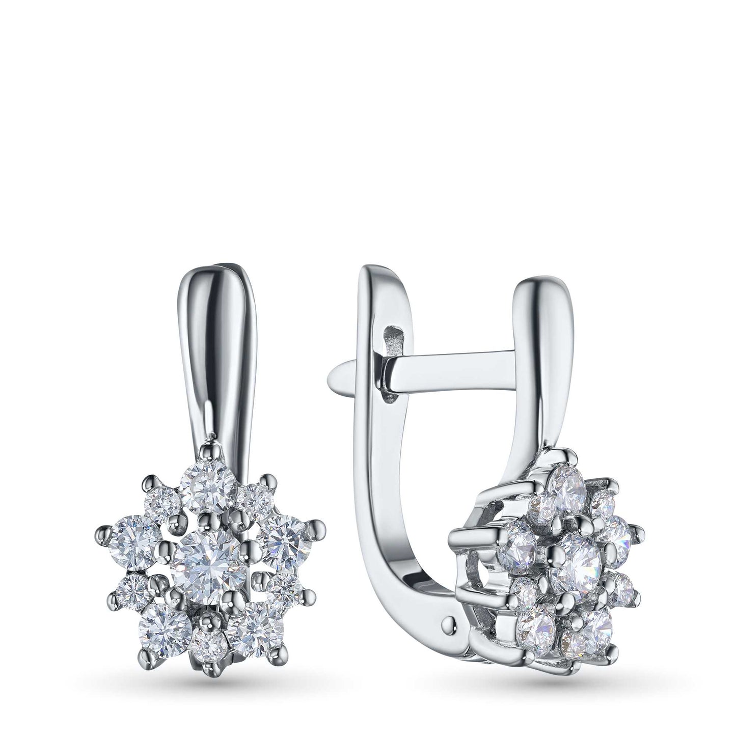 Sterling Silver Earrings with Lab-Created Diamonds 3.590 CT.TW