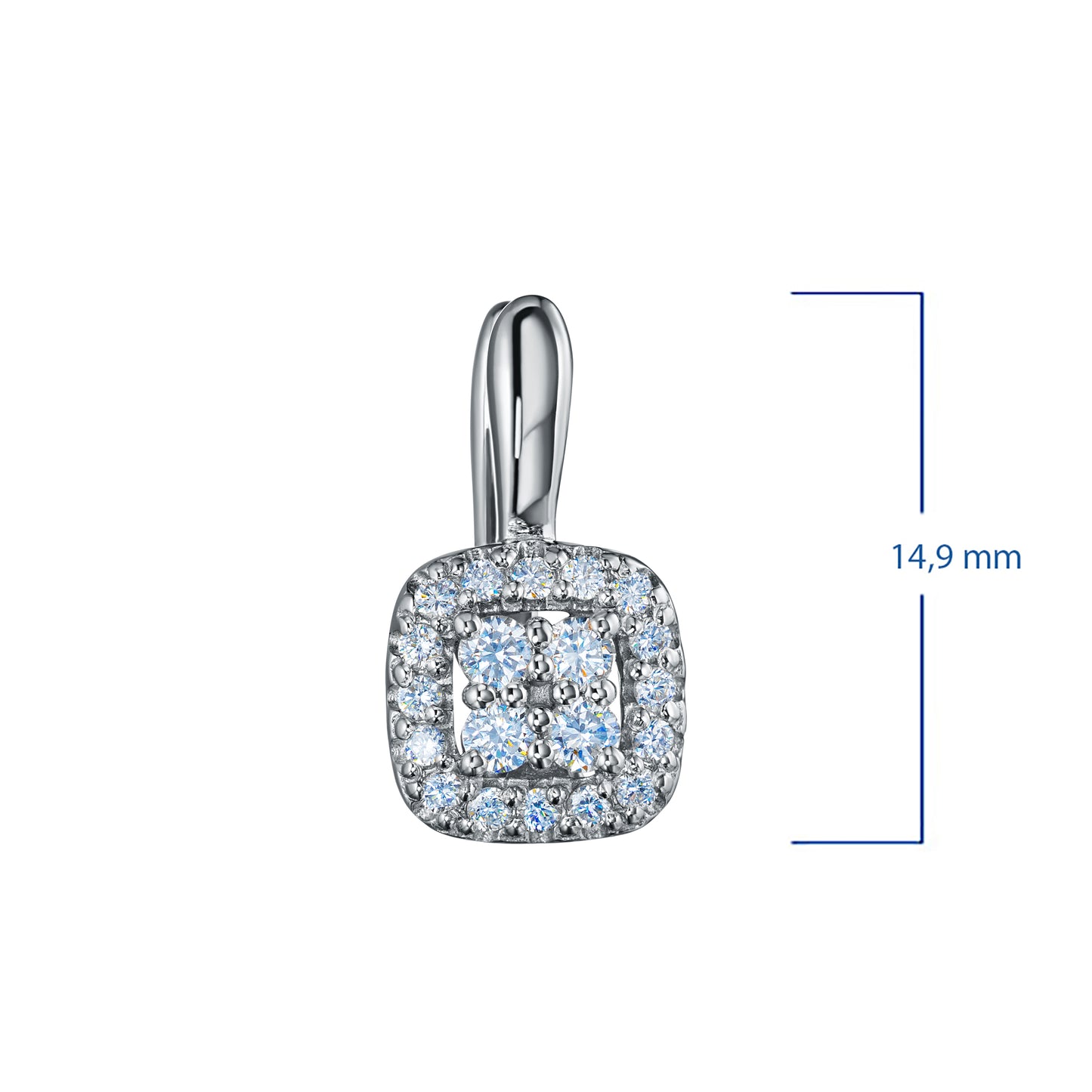Sterling Silver Earrings with Lab-Created Diamonds 0.600 CT.TW