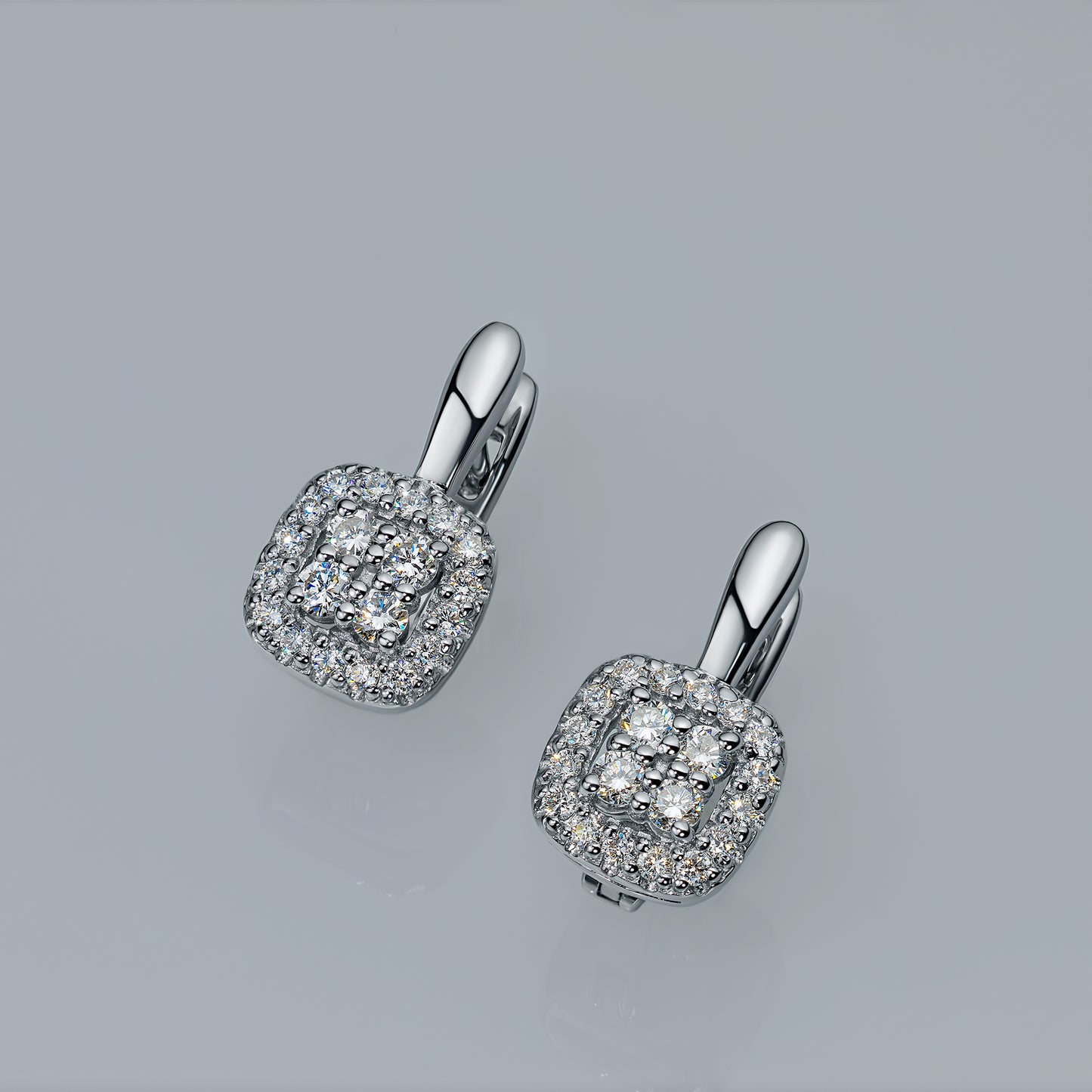 Sterling Silver Earrings with Lab-Created Diamonds 0.600 CT.TW