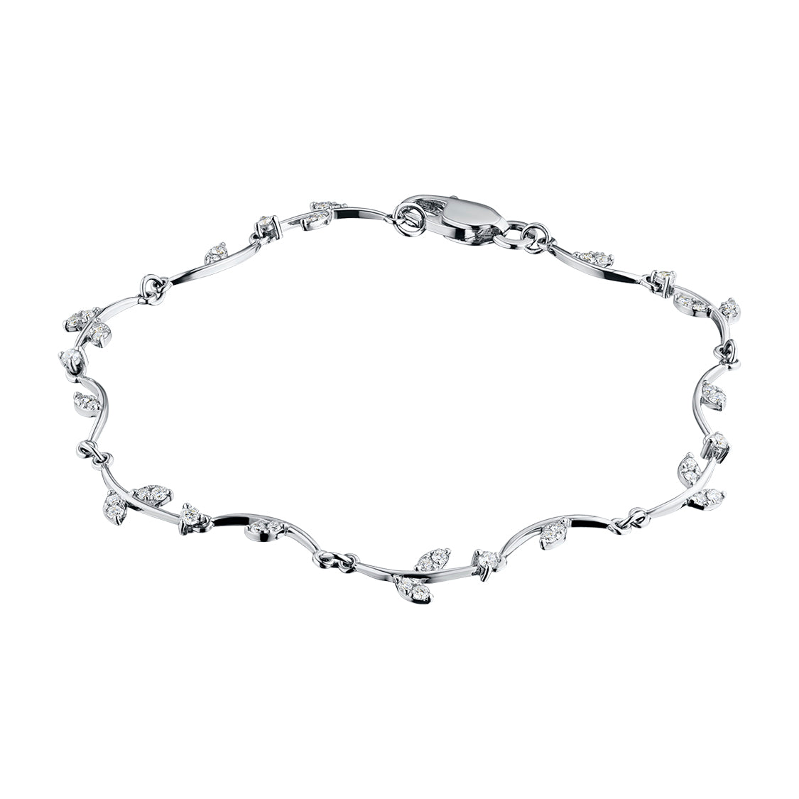 14K White Gold Bracelet with Natural Diamonds 12.470 CT.TW