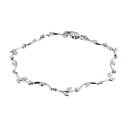 14K White Gold Bracelet with Natural Diamonds 12.470 CT.TW