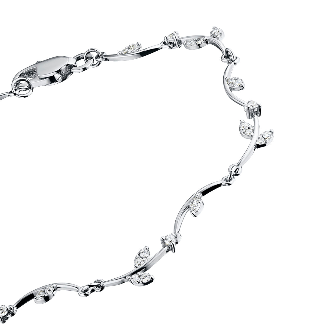 14K White Gold Bracelet with Natural Diamonds 12.470 CT.TW