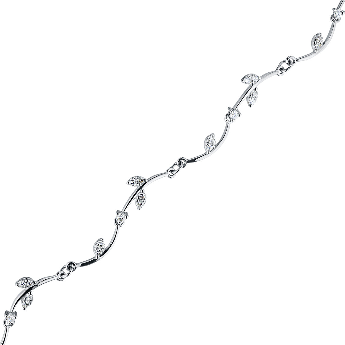 14K White Gold Bracelet with Natural Diamonds 12.470 CT.TW
