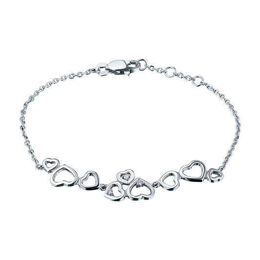 14K White Gold Bracelet with natural diamonds 0.040 CT.TW