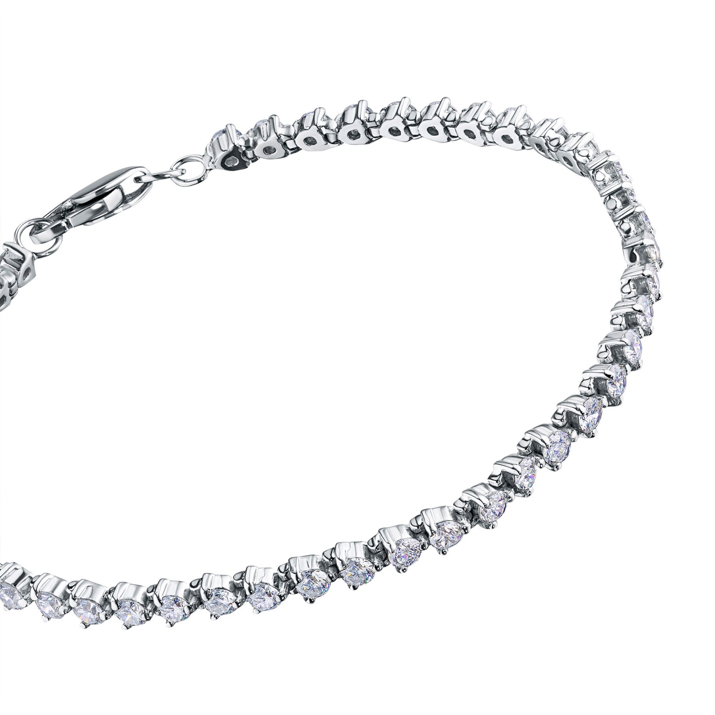 14K White Gold Bracelet with Lab-Created Diamonds 3.890 CT.TW