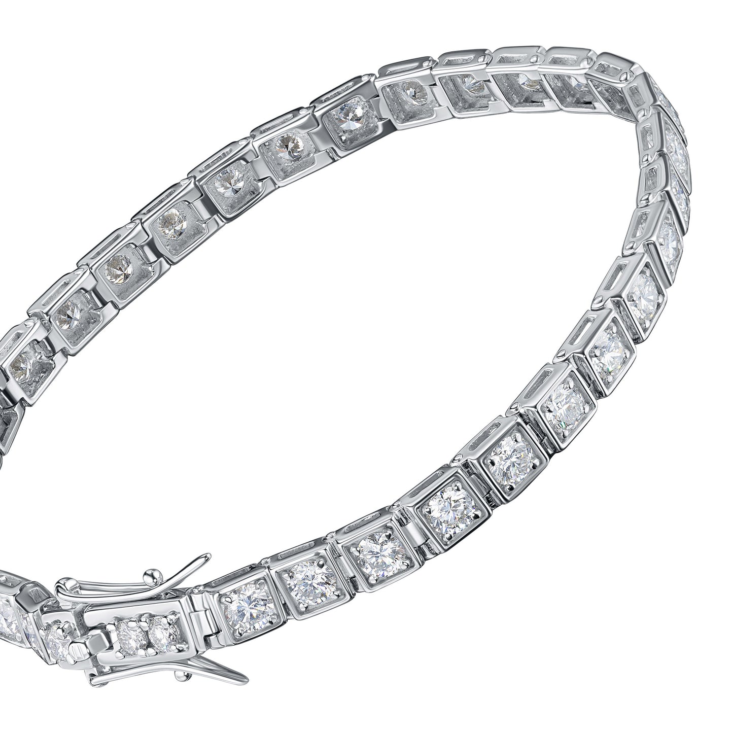14K White Gold Bracelet with Lab-Created Diamonds 4.120 CT.TW