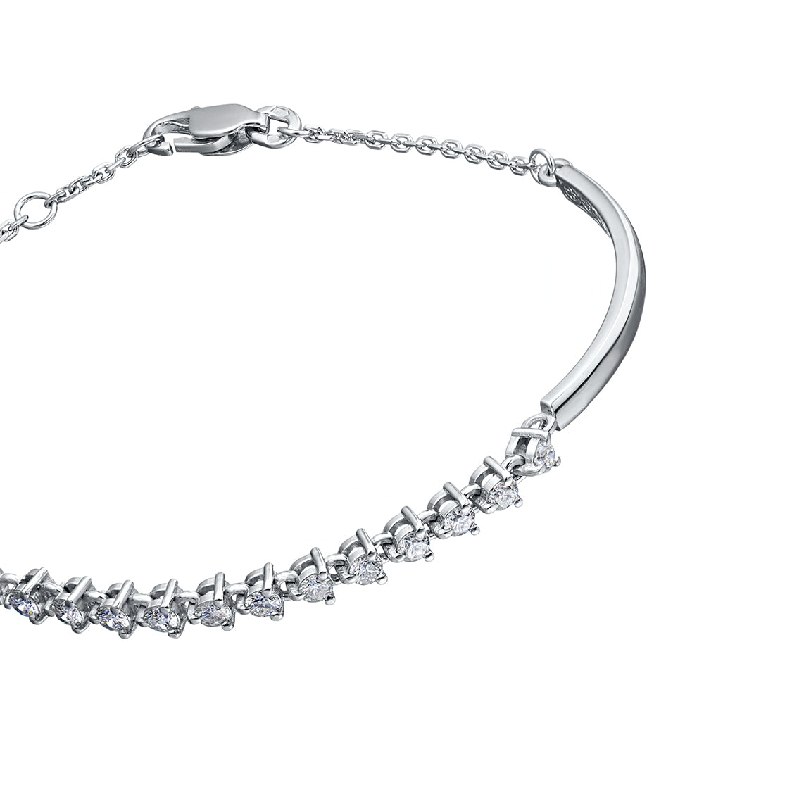 14K White Gold Bracelet with Lab-Created Diamonds 1.010 CT.TW