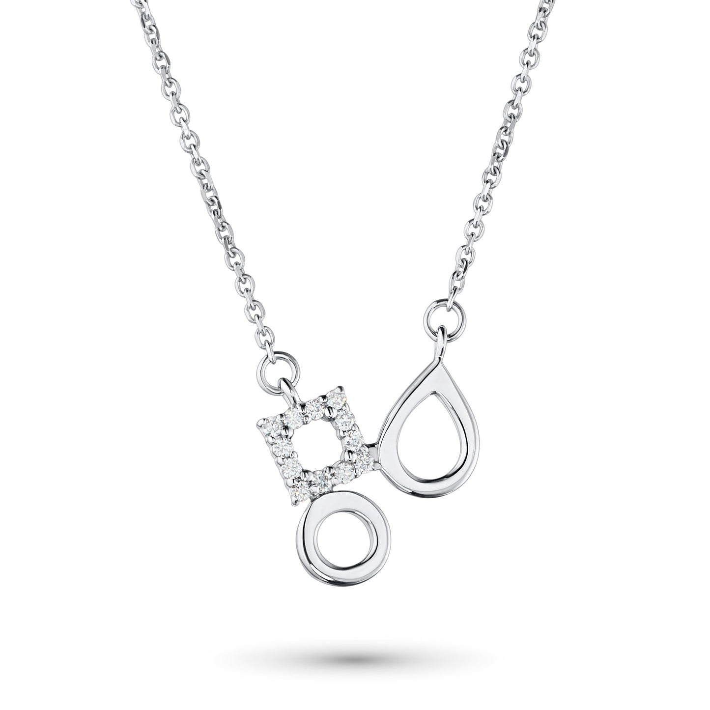 Sterling Silver Necklace with Lab-Created Diamonds 0.070 CT.TW