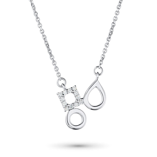 Sterling Silver Necklace with Lab-Created Diamonds 0.070 CT.TW