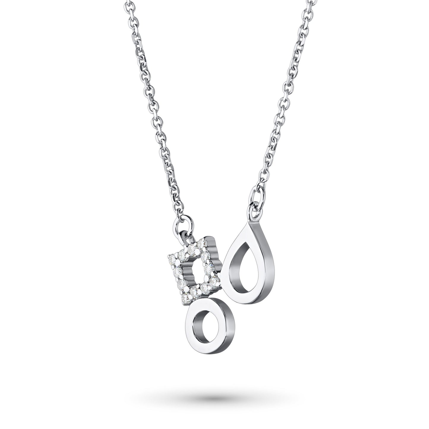 Sterling Silver Necklace with Lab-Created Diamonds 0.070 CT.TW