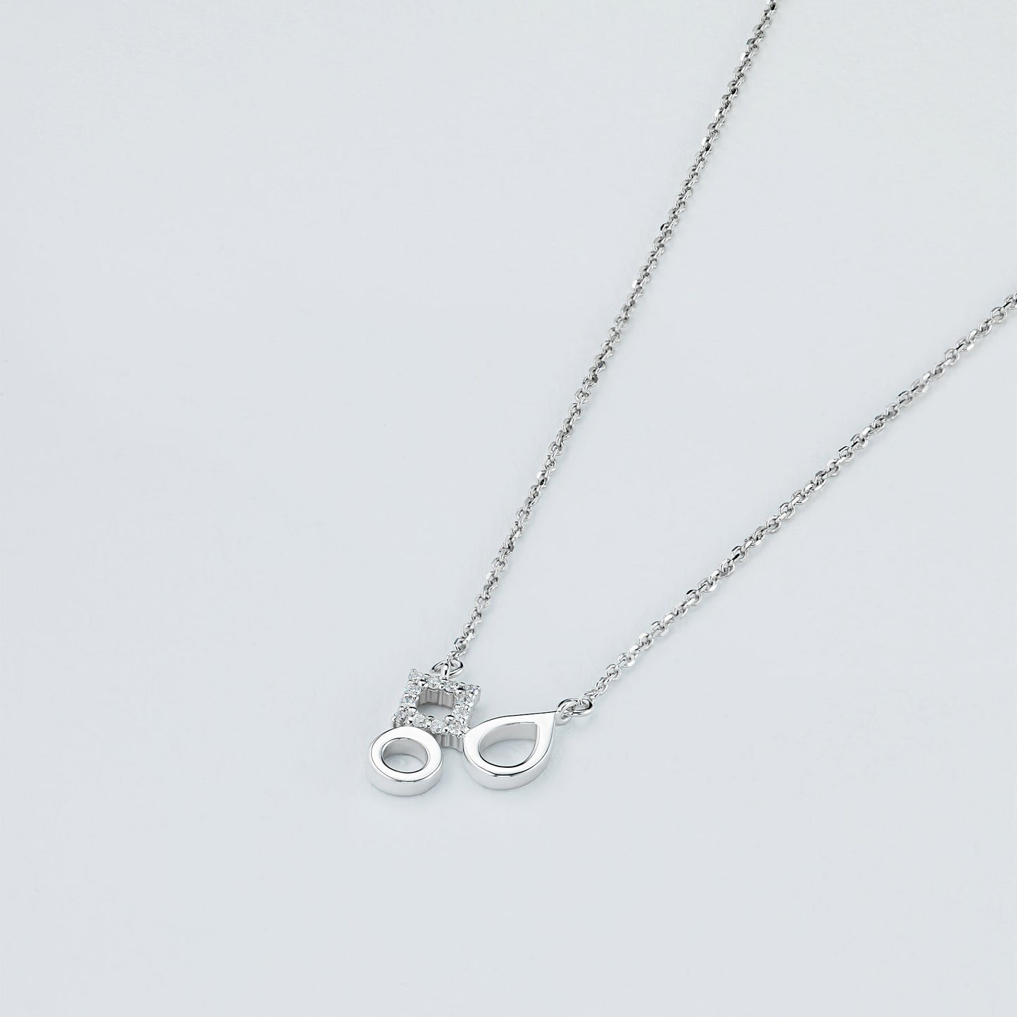 Sterling Silver Necklace with Lab-Created Diamonds 0.070 CT.TW