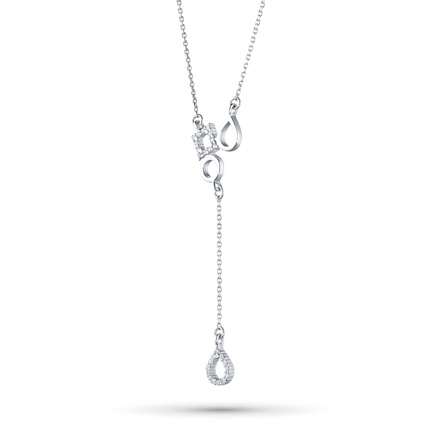 Sterling Silver Necklace with Lab-Created Diamonds 0.140 CT.TW