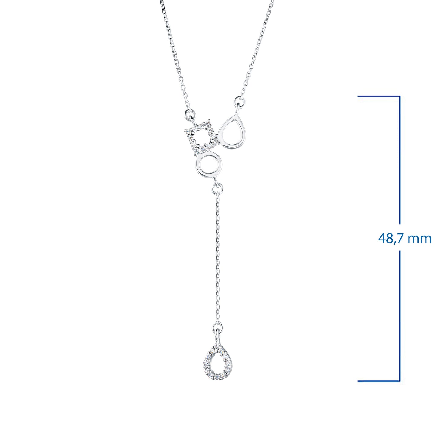 Sterling Silver Necklace with Lab-Created Diamonds 0.140 CT.TW