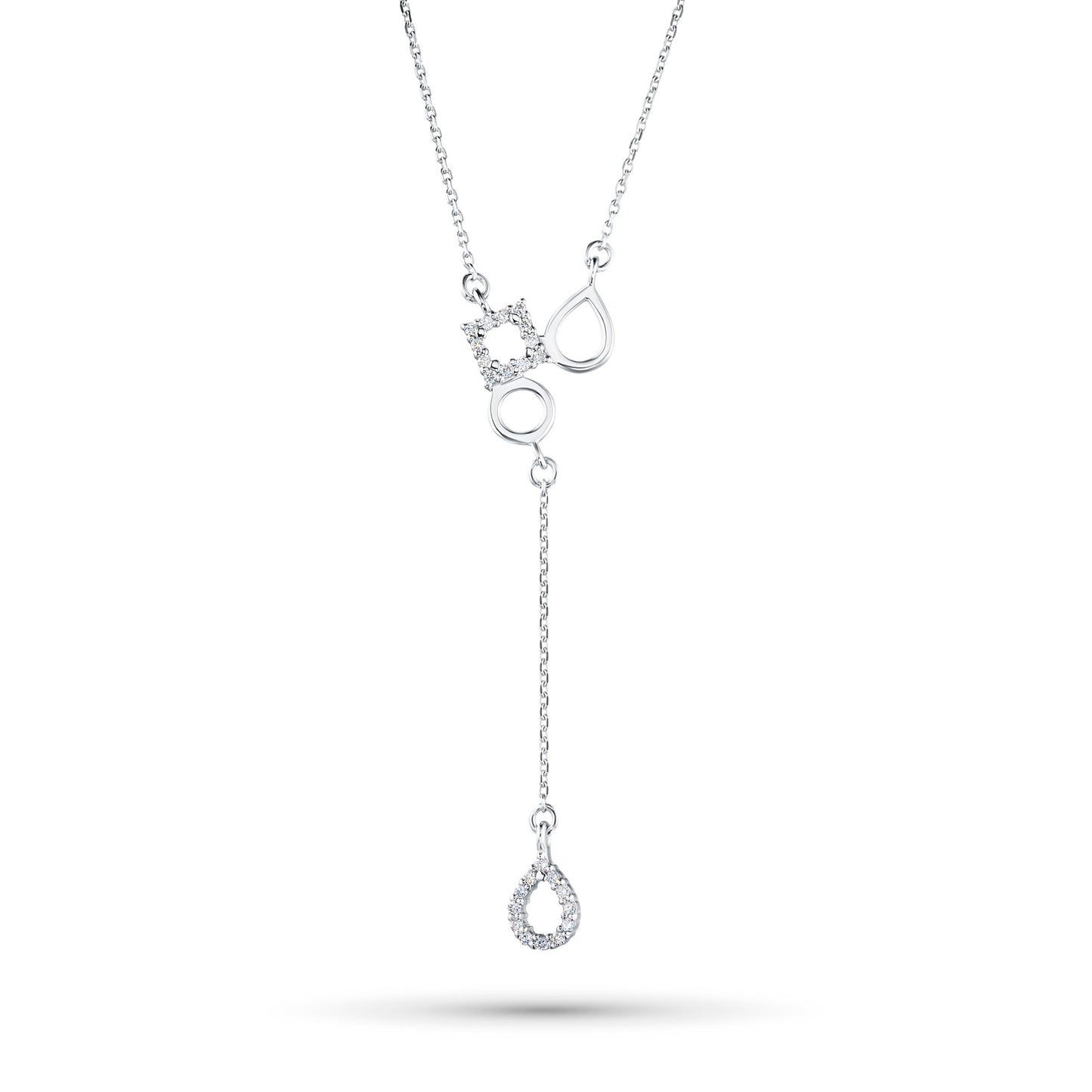 Sterling Silver Necklace with Lab-Created Diamonds 0.140 CT.TW