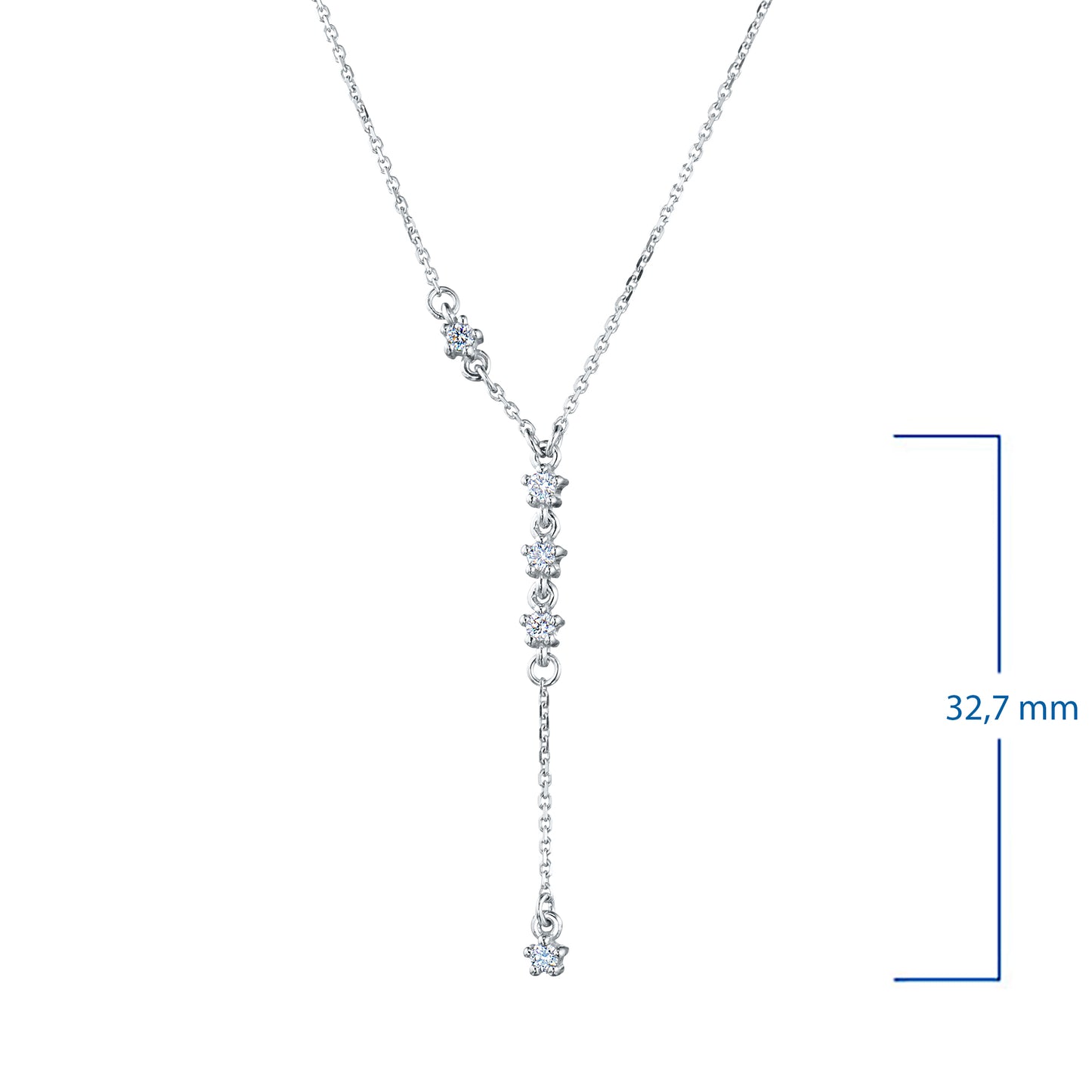 Sterling Silver Necklace with Lab-Created Diamonds 0.170 CT.TW