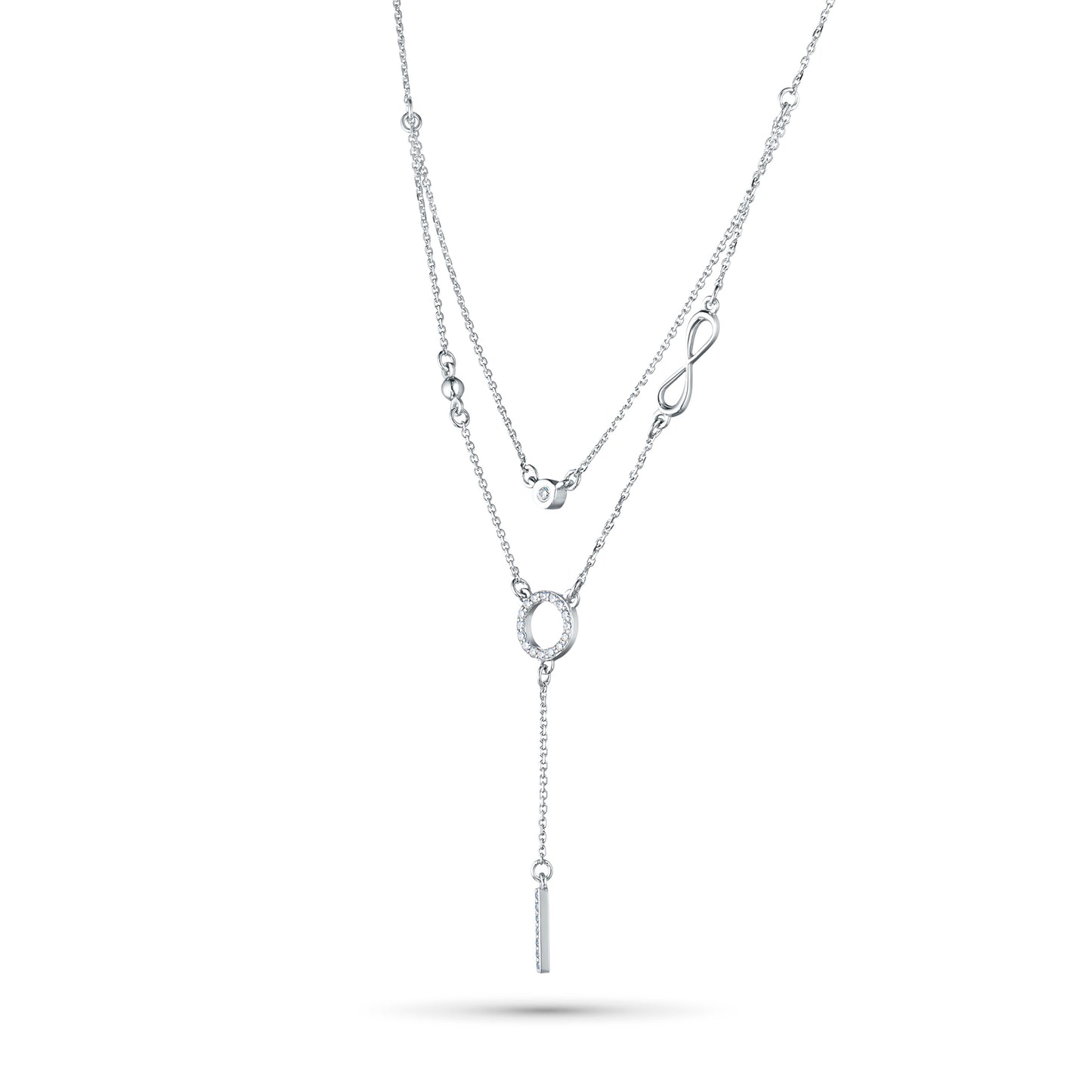 Sterling Silver Necklace with Lab-Created Diamonds 0.160 CT.TW