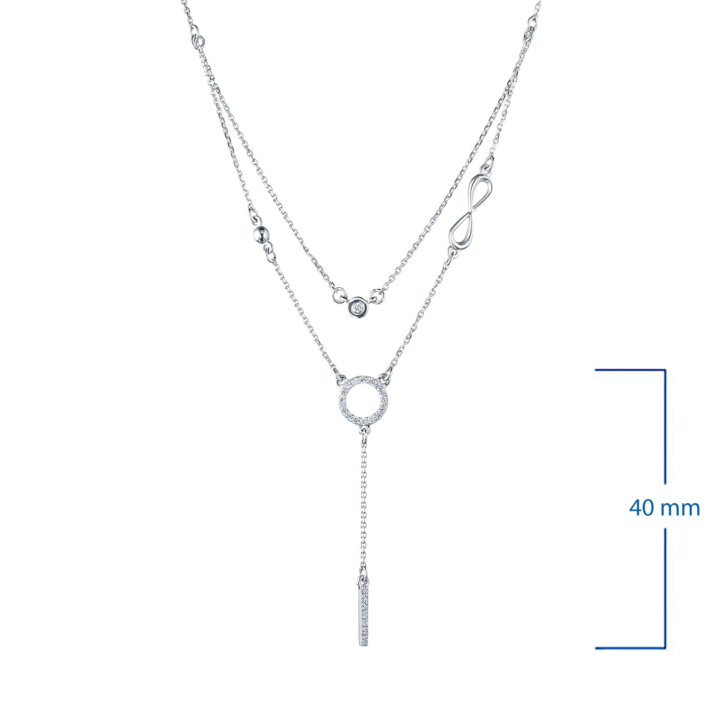 Sterling Silver Necklace with Lab-Created Diamonds 0.160 CT.TW