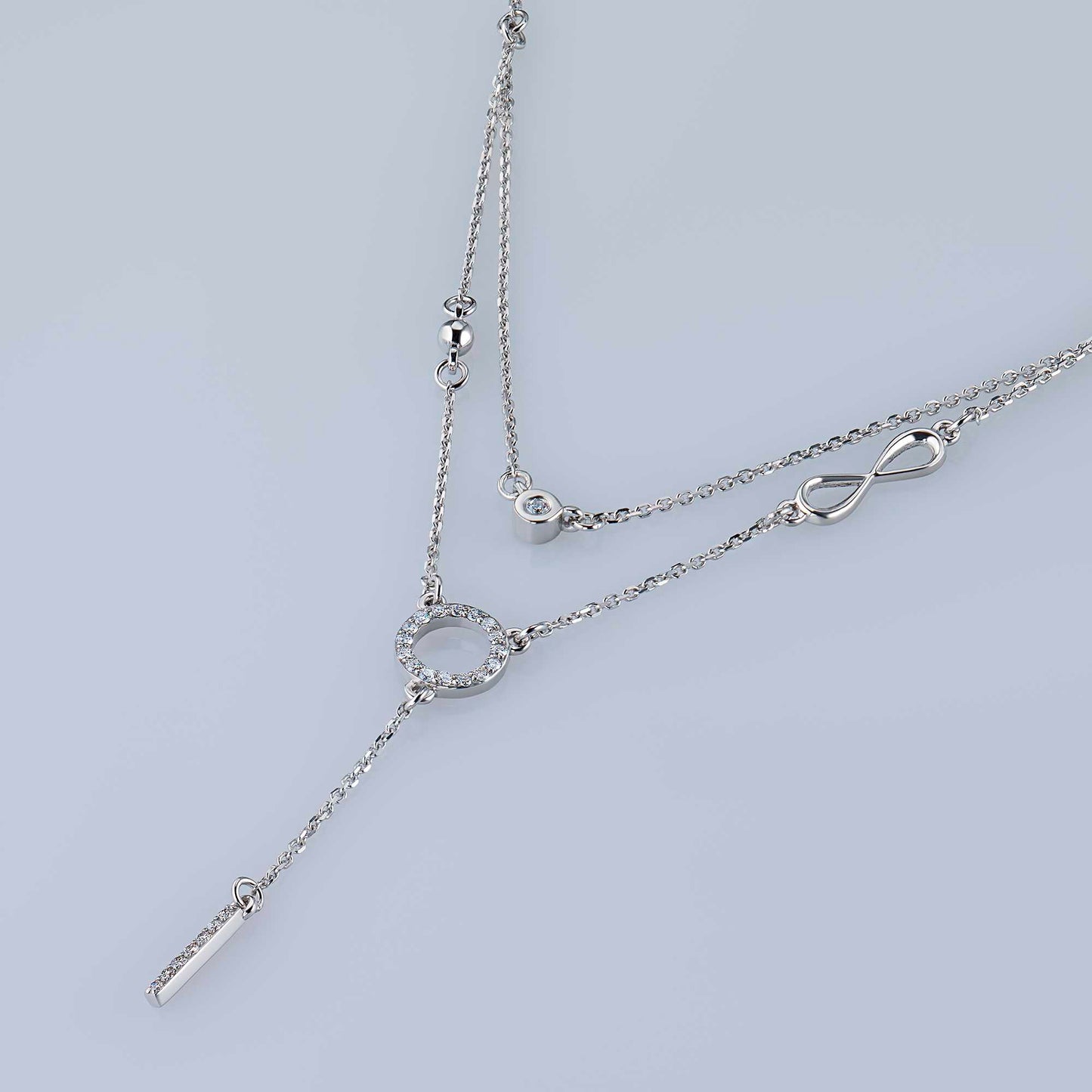 Sterling Silver Necklace with Lab-Created Diamonds 0.160 CT.TW