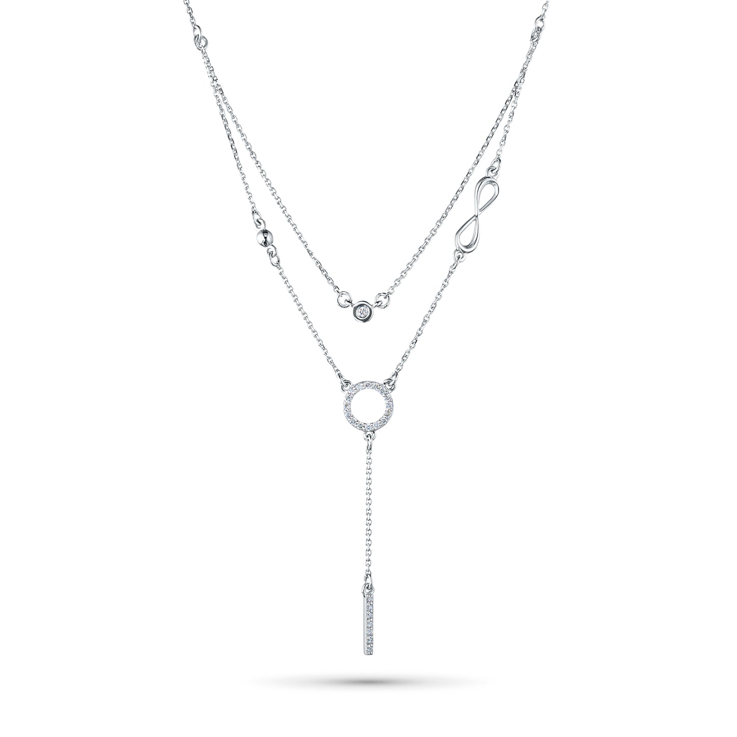 Sterling Silver Necklace with Lab-Created Diamonds 0.160 CT.TW