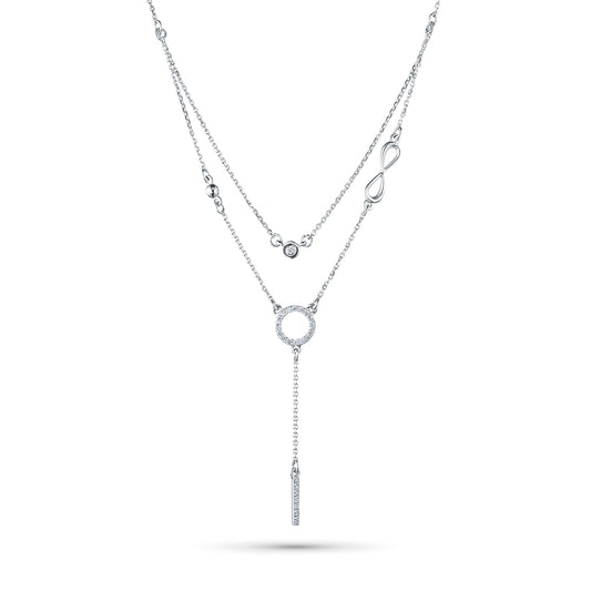 Sterling Silver Necklace with Lab-Created Diamonds 0.160 CT.TW