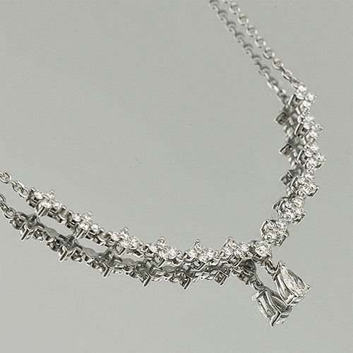 14K White Gold Necklace with Lab-Created Diamonds 1.440 CT.TW
