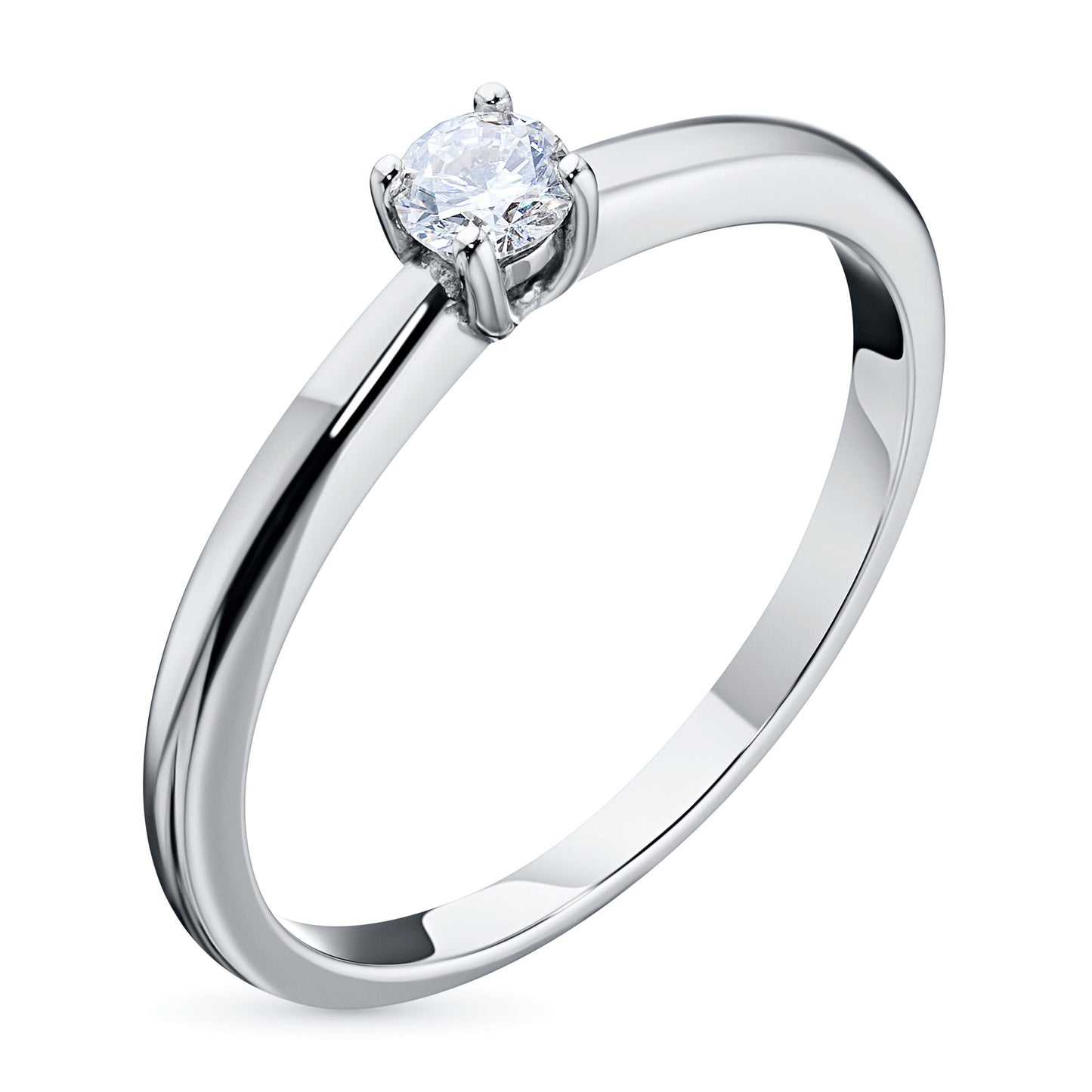 14K White Gold Ring with Lab-Created Diamonds 0.080 CT.TW