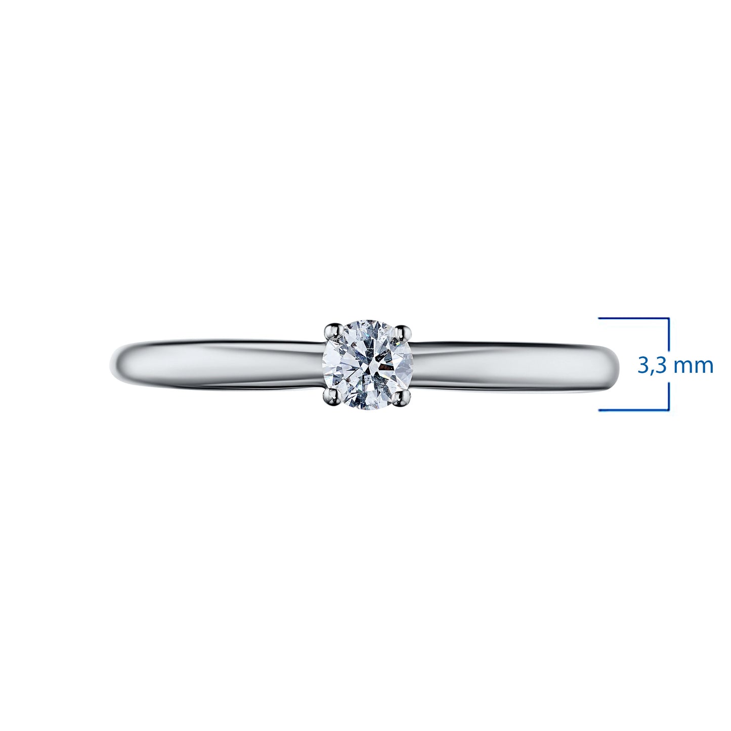 14K White Gold Ring with Lab-Created Diamonds 0.080 CT.TW