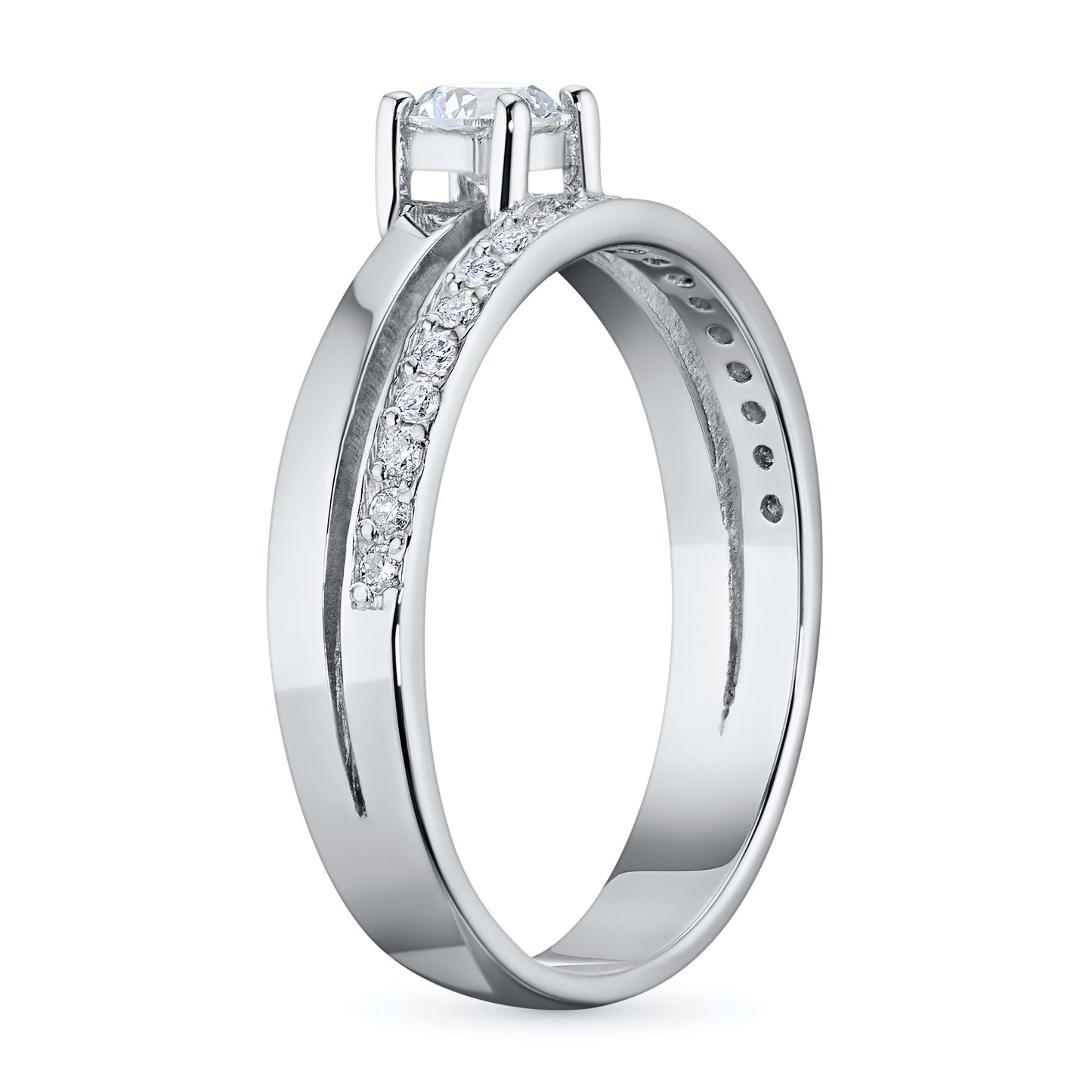 Sterling Silver Ring with Lab-Created Diamonds 0.300 CT.TW